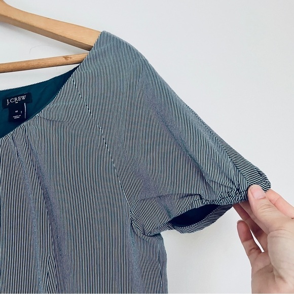 J. Crew Darla Blue Pinstripe Silk Blend Casual Dress 91707 12 - Picture 3 of 10